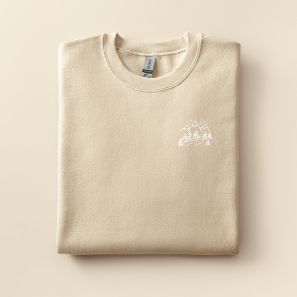 Mountain Embroidered Sweatshirt | Choose Your Color