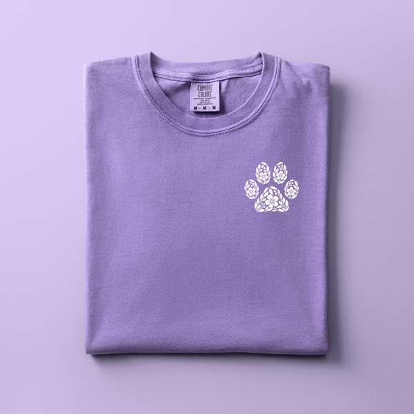 Floral Paw Embroidered Tee | Choose Your Color