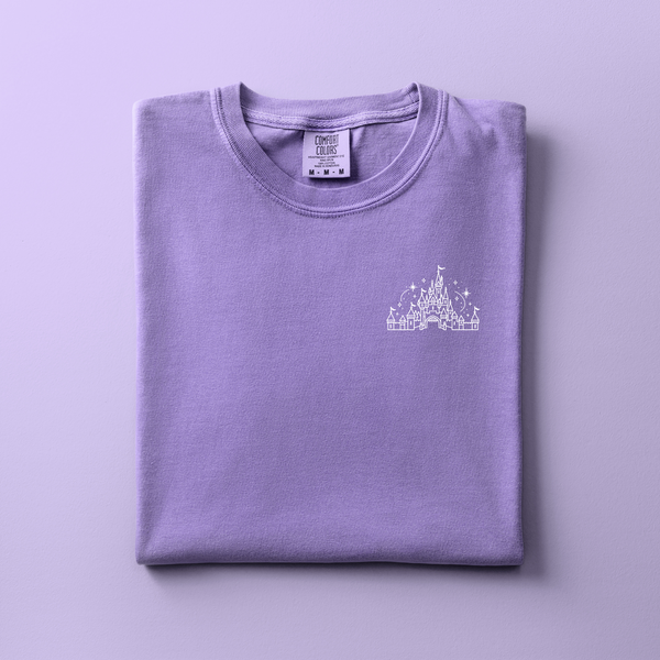 Sleeping Beauty Castle Embroidered Tee | Choose Your Color