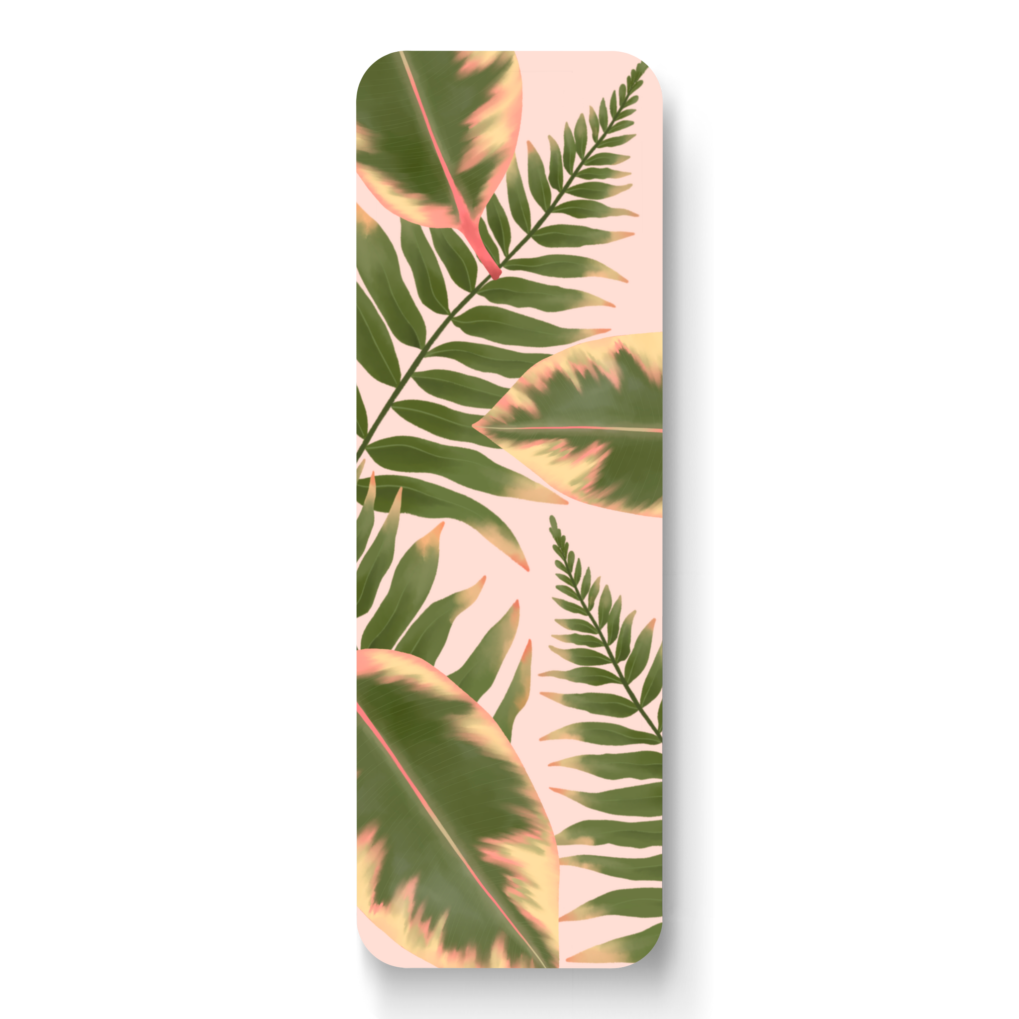 Pink Fern Leaves Bookmark