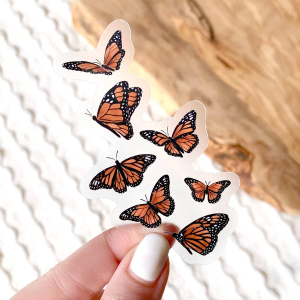 Clear Flying Butterflies Sticker