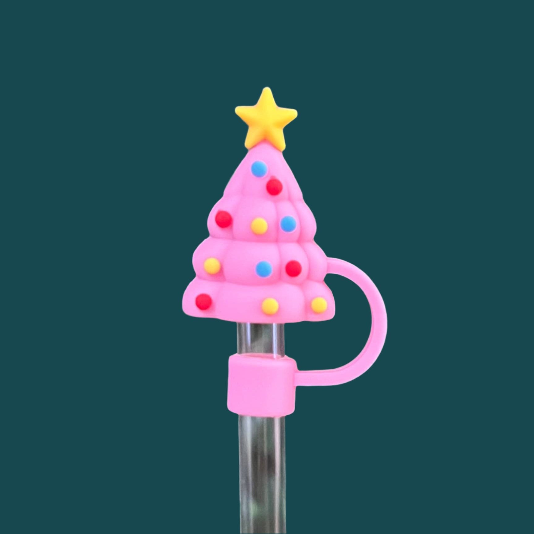 Pink Tree Straw Cover (will not fit wide Stanley straws)