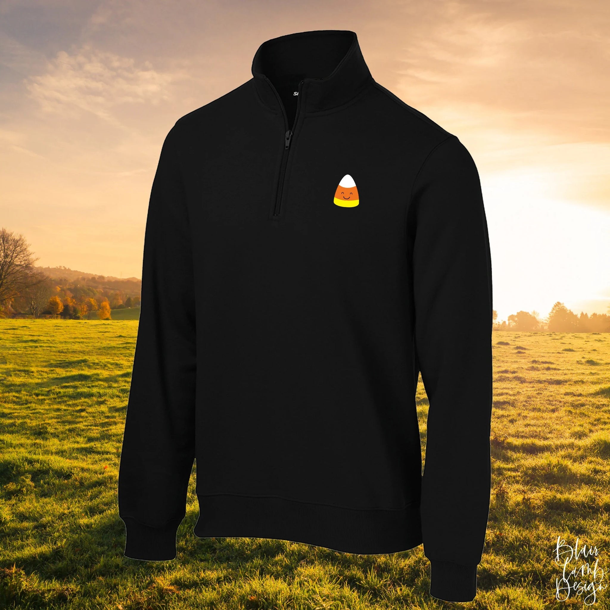 Happy Candy Corn Embroidered Sweatshirt PREORDER - Choose Your Garment!