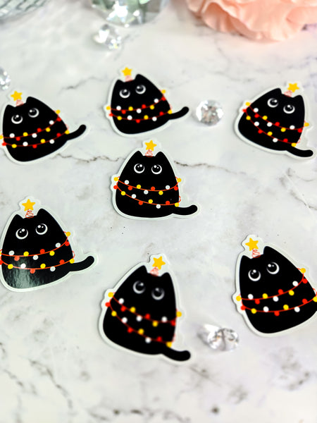 Christmas Lights Kitty Sticker