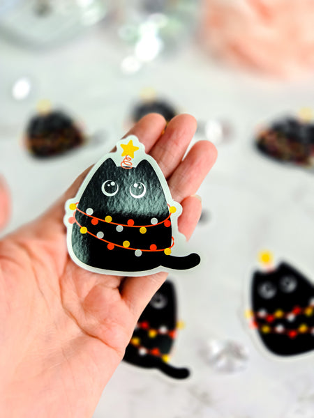 Christmas Lights Kitty Sticker