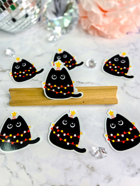 Christmas Lights Kitty Sticker