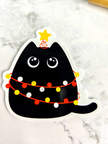 Christmas Lights Kitty Sticker